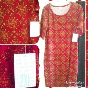 Brand NEW w/Tags slinky LuLaRo RED Julia dress 2x